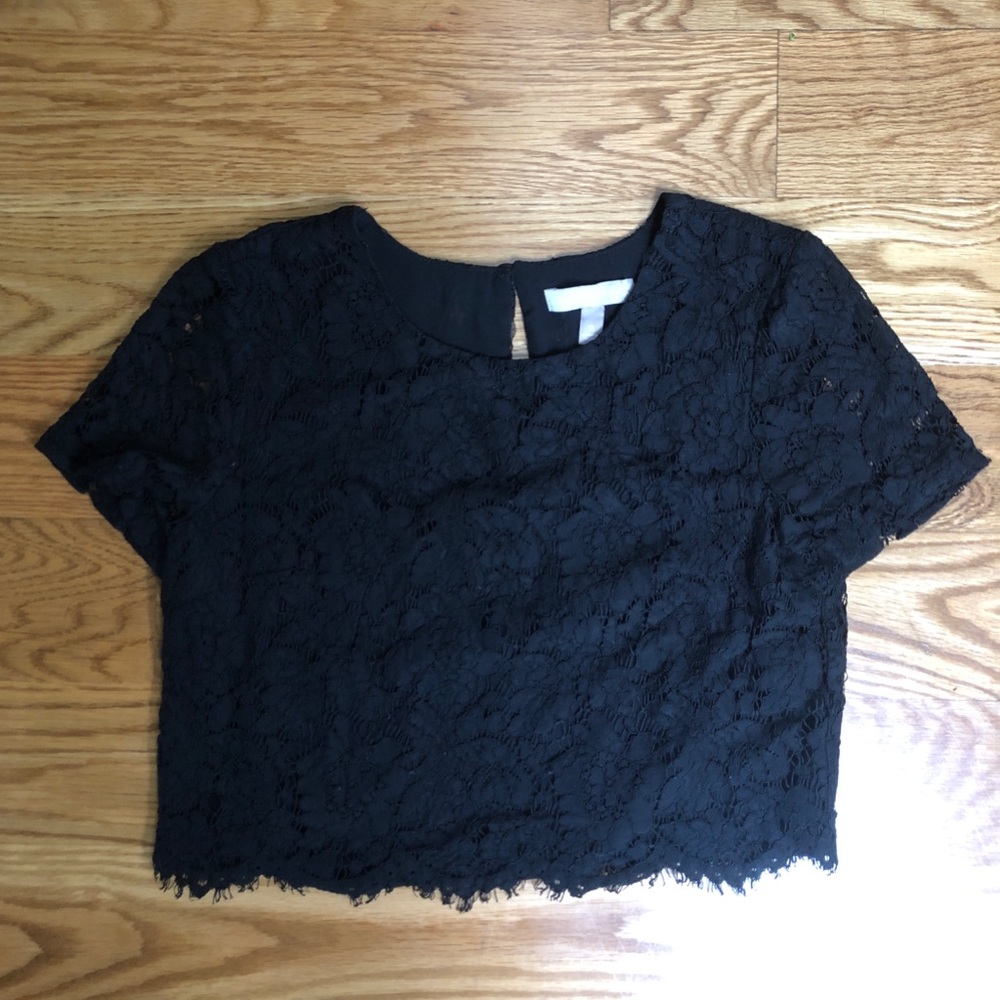 Black Lace Crop Top
